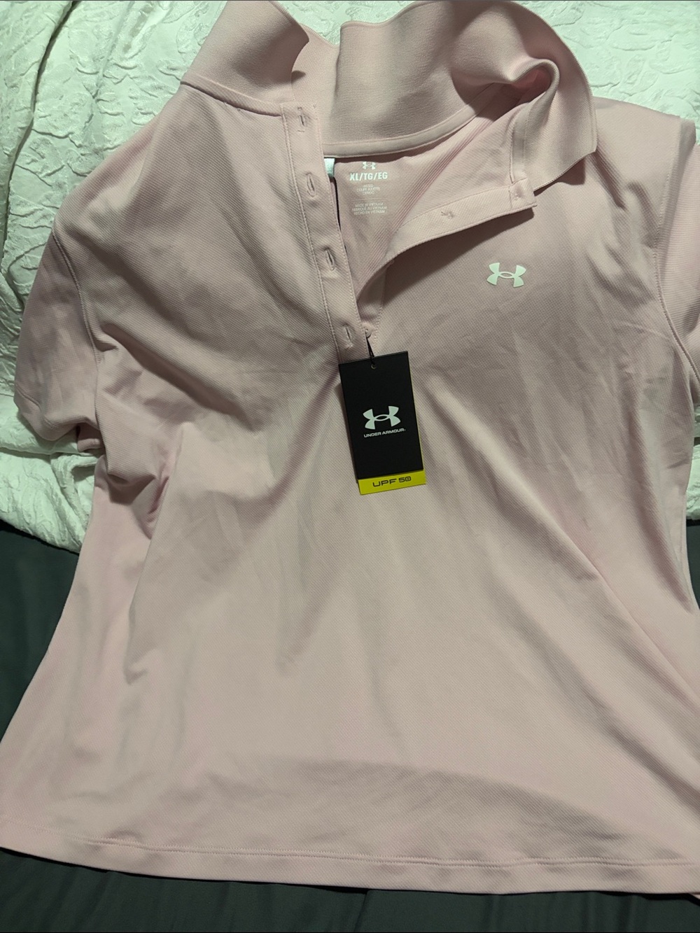 Under Armour Light Pink Performance Polo with Logo